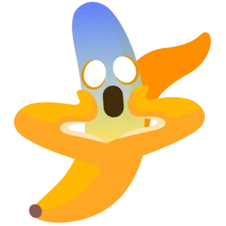 😱 กล้วย, ผลไม้, ตกใจ, ประหลาดใจ, อีโมจิ telegram sticker