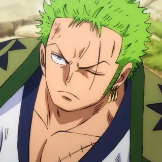🐉 Roronoa Zoro One Piece Аниме, Ван Пис, Ророноа Зоро, Мечник, зеленые волосы telegram sticker