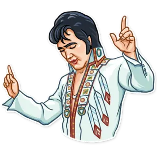 😌 Elvis Presley 猫王, 普雷斯利, 摇滚乐之王, 歌手, 表演者 telegram sticker