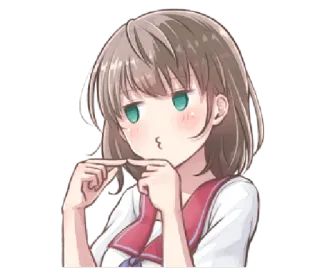 😗 anime, girl, cute, cartoon, illustration, youth whatsapp sticker