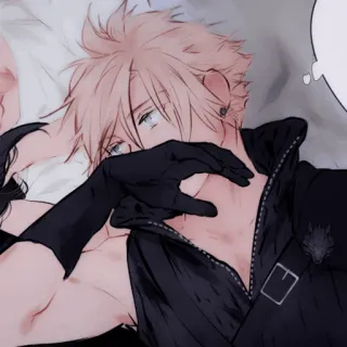 🥢 Cloud Strife Final Fantasy VII Cloud Strife, Final Fantasy VII, anime, manga, video game, character, blond hair, gloves telegram sticker