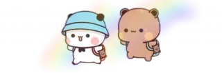 💞 คาวาอิ, น่ารัก, หมี, รุ้ง, สติกเกอร์, กระเป๋าเป้ telegram sticker