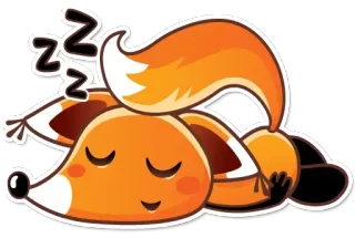 😴 zzz renard, sommeil, dormir, animal, mignon, orange, sieste, dessin animé telegram sticker
