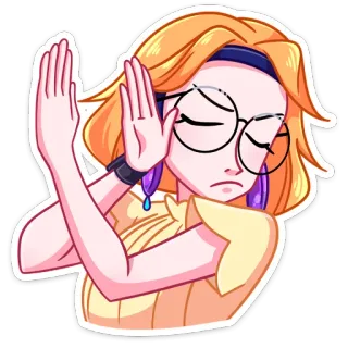 🙅‍♂️ kartun, gadis, ilustrasi, wanita, karakter telegram sticker