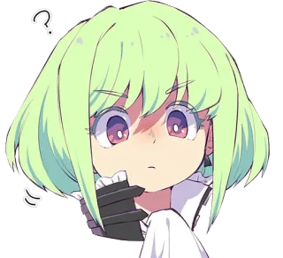 🤨 anime, cartoon, character, question, confused, thinking, manga telegram sticker
