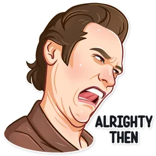 😒 ALRIGHTY THEN alrighty then, jim carrey, funny, sticker, comedic, silly, expression telegram sticker