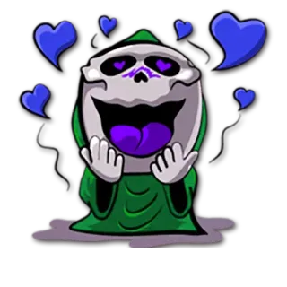 😍 해골, 하트, 만화, 귀여운, 이모티콘, 카와이 telegram sticker