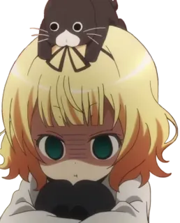 😰 anime, girl, cat, cute, sticker telegram sticker