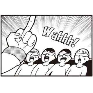 🎬 Wahhh! dito medio, offensivo, gesto, folla, stile anime telegram sticker