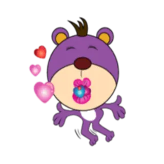 💋 Cartoon, Bär, Herzen, Liebe, Kuss, Süß, Animation telegram sticker