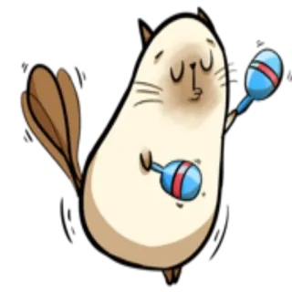 💃 gato, animal, maracas, música, lindo, dibujos animados telegram sticker