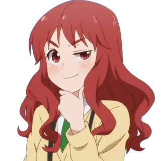 😏 anime, character, red hair, girl telegram sticker
