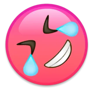 🤣 emoji, laughing, happy, pink, face, expression telegram sticker