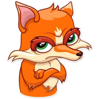 😒 fox, angry, cartoon, animal, orange, sticker telegram sticker