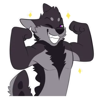 ✨ Furry, Lobo, Desenho animado, Mascote, Animal, Personagem, Ilustração telegram sticker