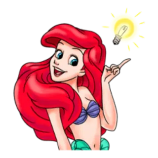 💡 Ariel The Little Mermaid Disney, sirène, dessin animé, idée, animation telegram sticker