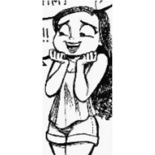 😋 Cartoon, Niedlich, Mädchen, Fröhlich, Lächelnd, Illustration, Weiblich telegram sticker