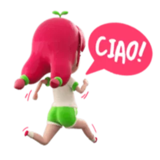 🏃 CIAO! ciao, corrida, menina, saudação, desenho animado, animado telegram sticker