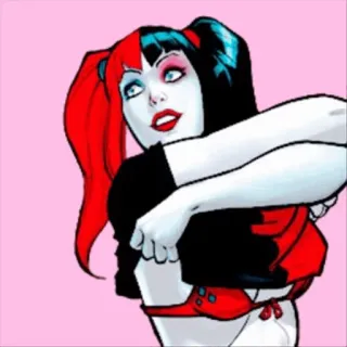 🦇 Harley Quinn ฮาร์ลีย์ ควินน์, ดีซีคอมิกส์, ตัวร้าย, ตัวละครในหนังสือการ์ตูน, ตัวละครหญิง, โจ๊กเกอร์, แอนตี้ฮีโร่ telegram sticker
