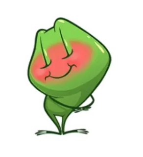 ☺️ rã, desenho animado, verde, fofo, sorrindo, animal whatsapp sticker