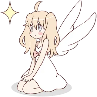 ✨ ange, ailes, mignon, dessin animé, kawaii, animé telegram sticker
