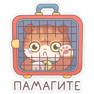 ☹️ ПАМАГИТЕ кот, грустный, помощь, домашнее животное, животное, клетка, умоляющий telegram sticker