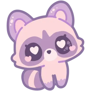 🦝 raccoon, cute, kawaii, animal, sticker telegram sticker