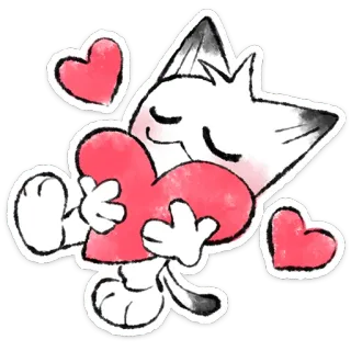 🐱 Katze, Herz, Liebe, niedlich, Aufkleber whatsapp sticker