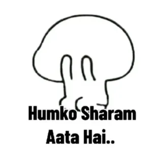🙈 Humko Sharam Aata Hai.. honte, gêné, hindi, indien, dessin animé, simple telegram sticker