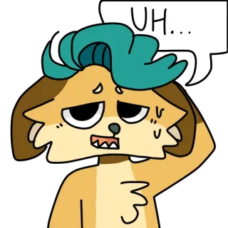 😓 UH... Мультфильм, Выражение лица, Думает, В замешательстве telegram sticker