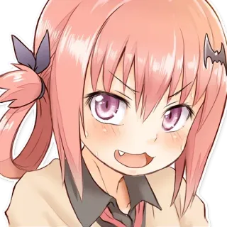 😏 Anime meisje, Schattig, Cartoon, Manga, Sticker, Illustratie telegram sticker