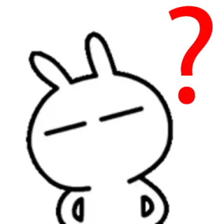 😀 pregunta, confundido, duda, conejo, blanco, contorno telegram sticker