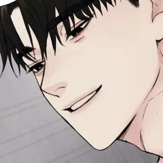 🧋 man, portrait, smirk, handsome, anime style, serious, face telegram sticker
