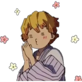 😁 Zenitsu Agatsuma Demon Slayer anime, demon slayer, zenitsu, cute, fanart telegram sticker