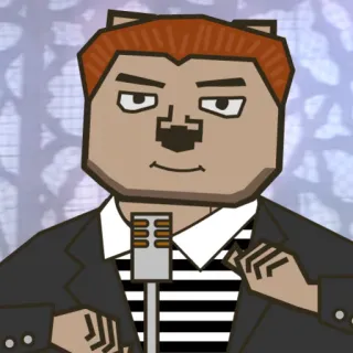 🤡 Desenho animado, Personagem, Cantor, Microfone, Antropomórfico, Urso whatsapp sticker