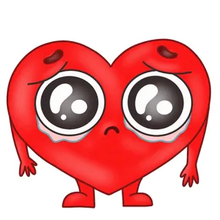 🥺 หัวใจ, เศร้า, ร้องไห้, อีโมจิ, การ์ตูน, ภาพประกอบ telegram sticker