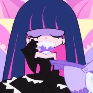 🍵 Stocking Anarchy Panty & Stocking with Garterbelt Anime, Stocking Anarchy, Chá, Desenho animado telegram sticker