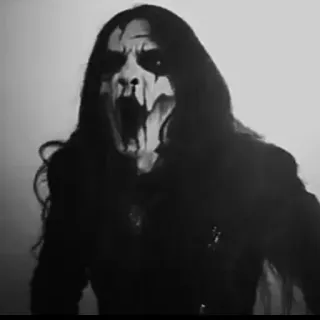 🕸 Black metal, Corpse paint, Música, Assustador, Maligno, Sombrio, Terror telegram sticker