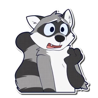 😟 енот, мультфильм, животное, пушистый whatsapp sticker
