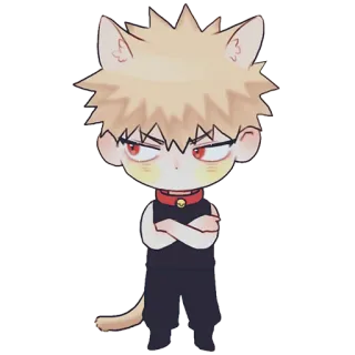 😶 Bakugo Katsuki My Hero Academia Anime, Manga, Kat, Chibi, Schattig telegram sticker
