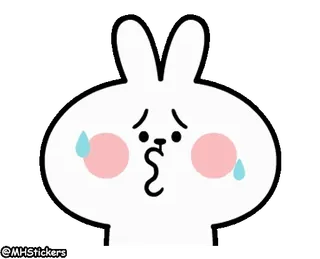 😥 @MHStickers うさぎ, かわいい, ステッカー, 汗, 悲しい, 漫画, バニー telegram sticker