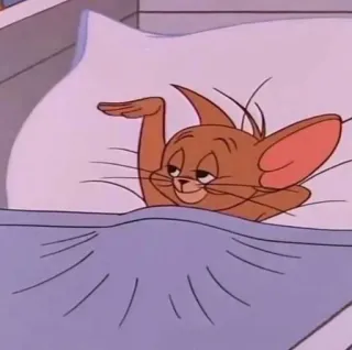 💕 Jerry dibujos animados, ratón, dormilón, cama, animación telegram sticker