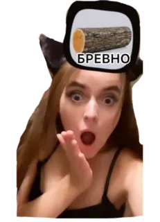 🌳 БРЕВНО bûche, choc, fille, surprise telegram sticker