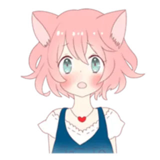 😳 Anime, Garota gato, Kawaii, Fofo, Desenho animado telegram sticker