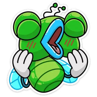 😘 serangga, kartun, lucu, imut, hijau whatsapp sticker