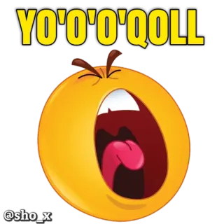 😤 YO'O'O'QOLL emoji, scream, yelling, expression, yellow, cartoon, angry whatsapp sticker