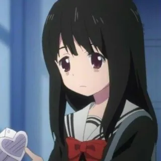 🙁 Anime, Mädchen, Uniform, Süß, Cartoon whatsapp sticker