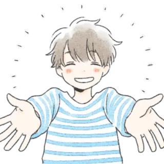 💫 애니메이션, 소년, 포옹, 행복한, 쾌활한, 귀여운 telegram sticker