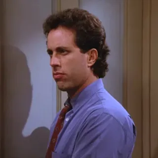 🤔 Jerry Seinfeld Seinfeld televisión, comediante, retrato, actor, años 90, sitcom telegram sticker