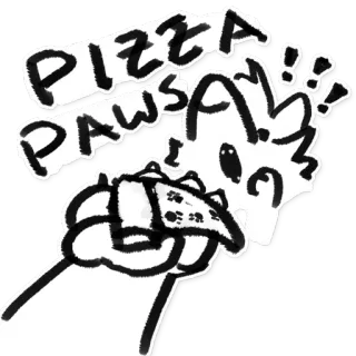 🍕 PIZZA PAWS ピザ, 肉球, 猫, 動物, 食べ物, 可愛い, ステッカー telegram sticker